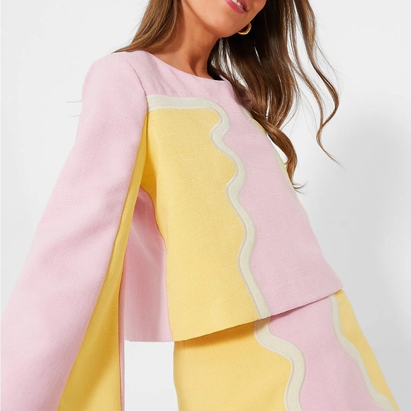 Tuckernuck Tops - Tuckernuck Pop of Peony Maxine Top Pink / Yellow Sz Medium